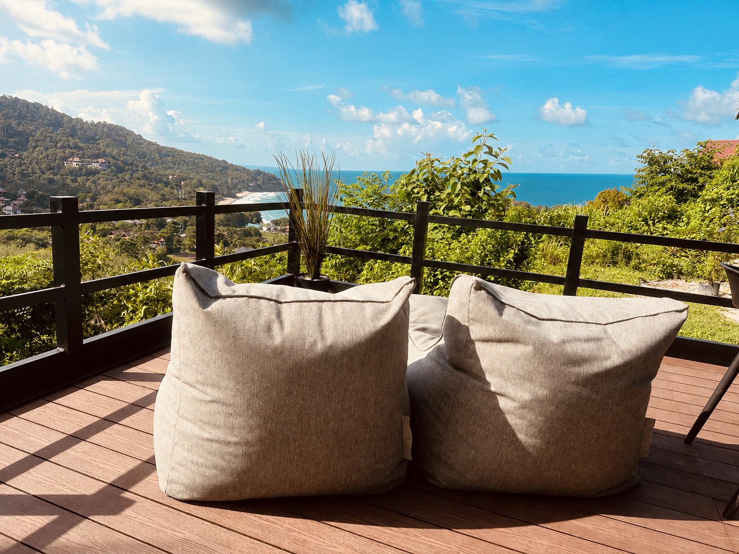 Beanbag lounge overlooking the bay